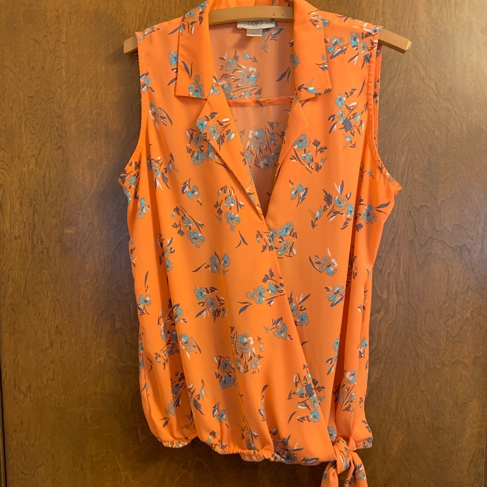 Dressy tank with tie waist. LOFT